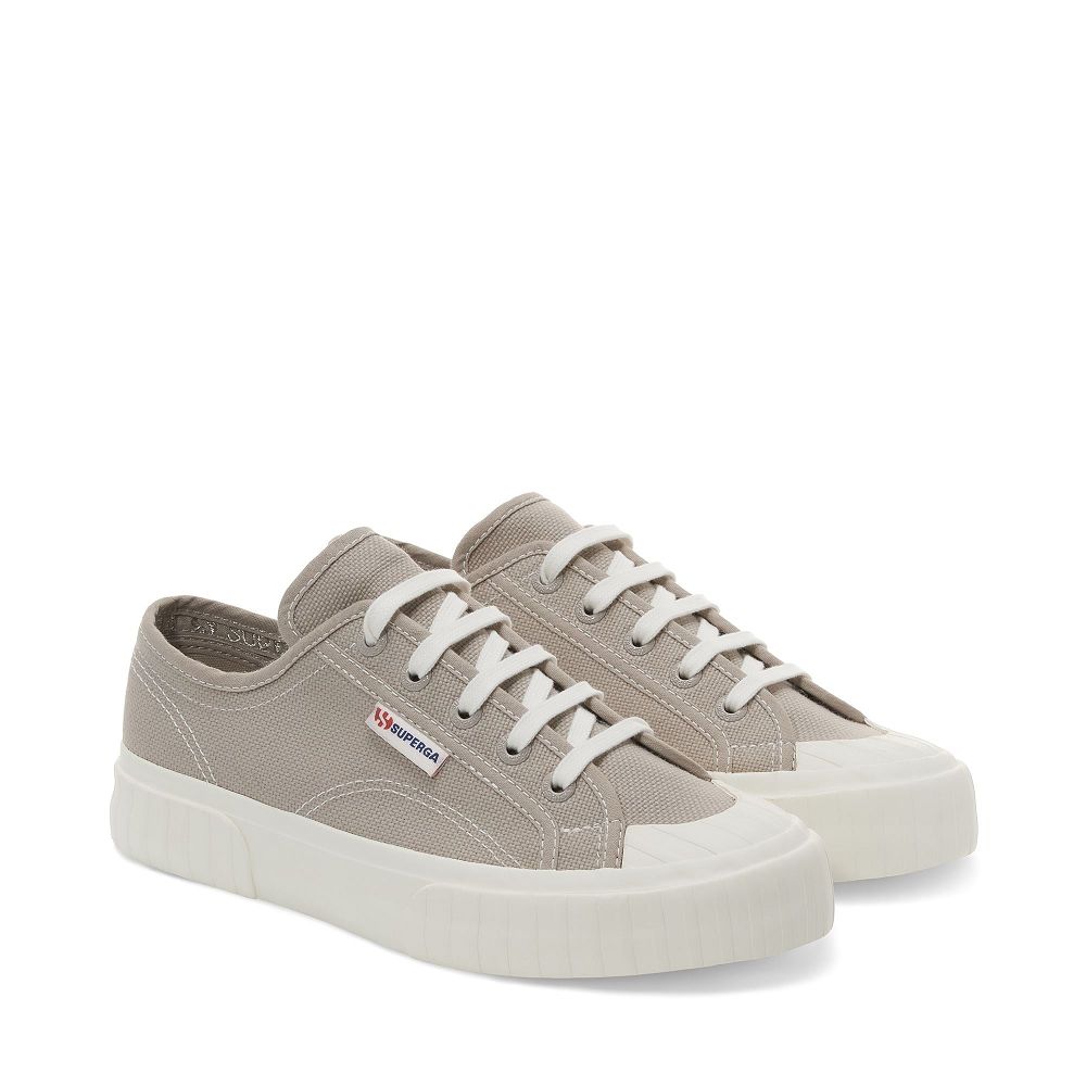 Superga 2630 Stripe Grey Low Top Sneakers - Women's Sneakers USA | US2853888